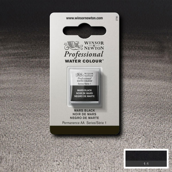 Winsor & Newton Mars Black Half Pan - S1 Professional Watercolour - Winsor & Newton at DRK Crafts