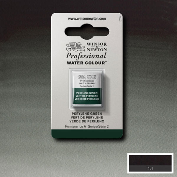 Winsor & Newton Perylene Green Half Pan - S2 Professional Watercolour - Winsor & Newton at DRK Crafts