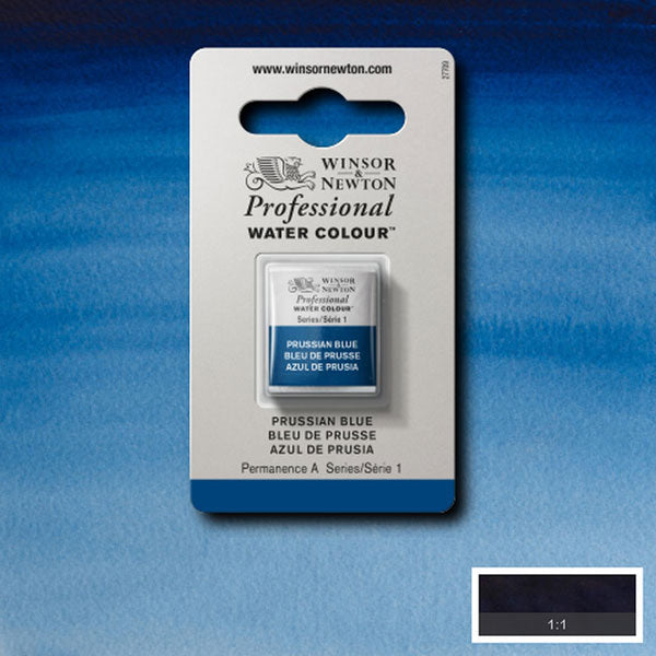 Winsor & Newton Prussian Blue Half Pan - S1 Professional Watercolour - Winsor & Newton at DRK Crafts