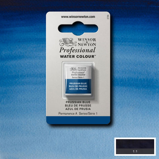 Winsor & Newton Prussian Blue Half Pan - S1 Professional Watercolour - Winsor & Newton at DRK Crafts