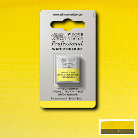 Winsor Lemon Half Pan - S1 Professional Watercolour - Winsor & Newton at DRK Crafts
