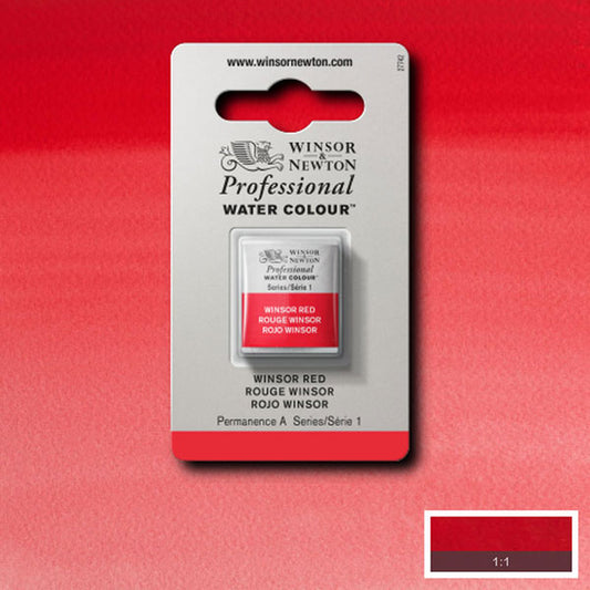Winsor Red Half Pan - S1 Professional Watercolour - Winsor & Newton at DRK Crafts