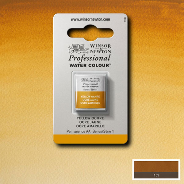 Winsor & Newton Yellow Ochre Half Pan - S1 Professional Watercolour - Winsor & Newton at DRK Crafts