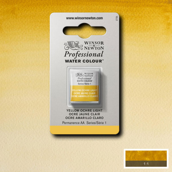 Winsor & Newton Yellow Ochre Light Half Pan - S1 Professional Watercolour - Winsor & Newton at DRK Crafts