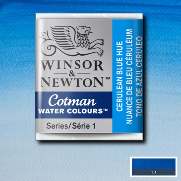 Winsor & Newton Cotman Watercolour Half Pan Cerulean Blue Hue - Winsor & Newton at DRK Crafts