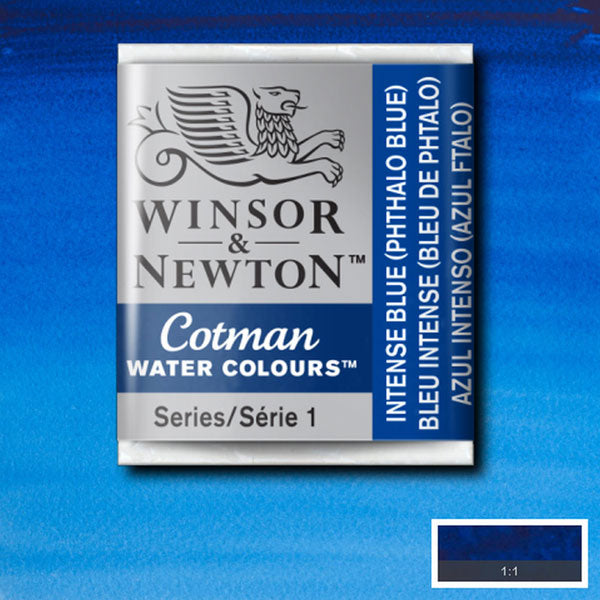 Winsor & Newton Cotman Watercolour Half Pan Intense Blue (Phthalo Blue) - Winsor & Newton at DRK Crafts