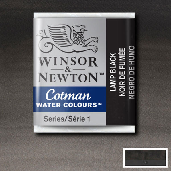 Winsor & Newton Cotman Watercolour Half Pan Lamp Black - Winsor & Newton at DRK Crafts