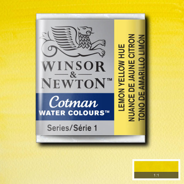 Winsor & Newton Cotman Watercolour Half Pan Lemon Yellow Hue - Winsor & Newton at DRK Crafts