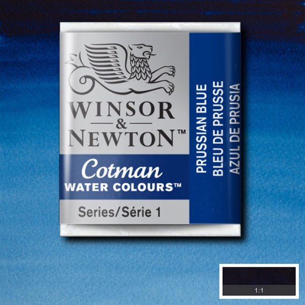 Winsor & Newton Cotman Watercolour Half Pan Prussian Blue - Winsor & Newton at DRK Crafts