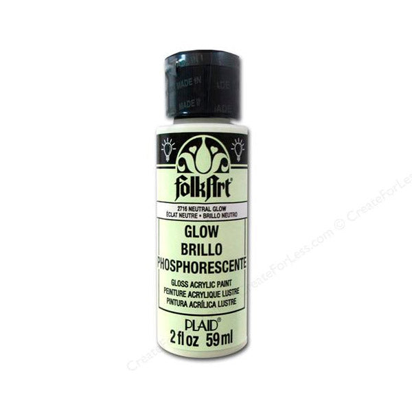 2oz Folkart Glow-in-the-Dark Acrylic Colours - Neutral