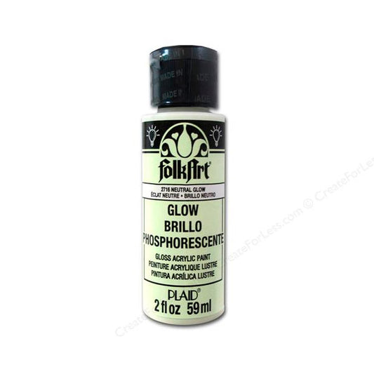 2oz Folkart Glow-in-the-Dark Acrylic Colours - Neutral
