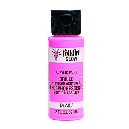 2oz Folkart Glow-in-the-Dark Acrylic Colours - Pink
