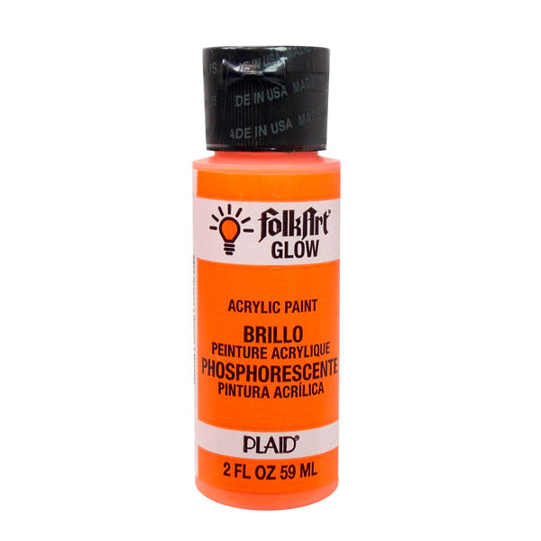 2oz Folkart Glow-in-the-Dark Acrylic Colours - Orange