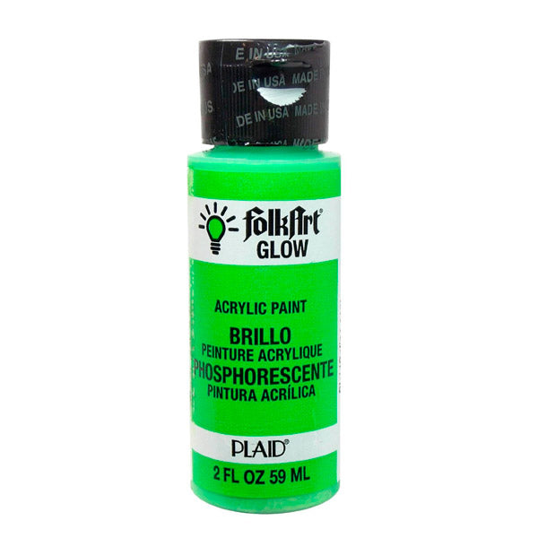 2oz Folkart Glow-in-the-Dark Acrylic Colours - Green