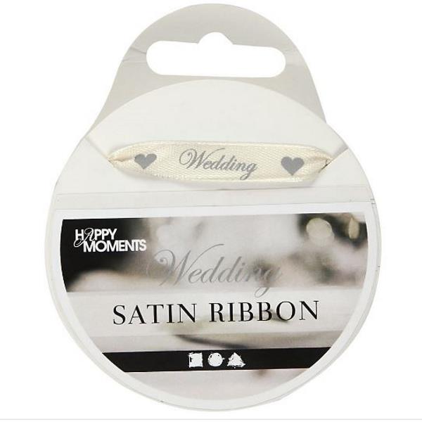 Create Crafts Satin Ribbon -Wedding 10mm x8m off-