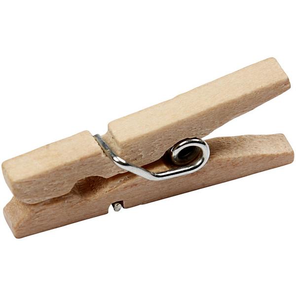 Create Crafts Create Craft - Mini Clothes Pegs - 25x3mm - Birch -100pc