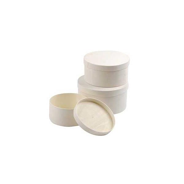 Create Crafts Create Craft - Round Wood Chip Box -10+11+13 cm -Poplar Tree -1 set