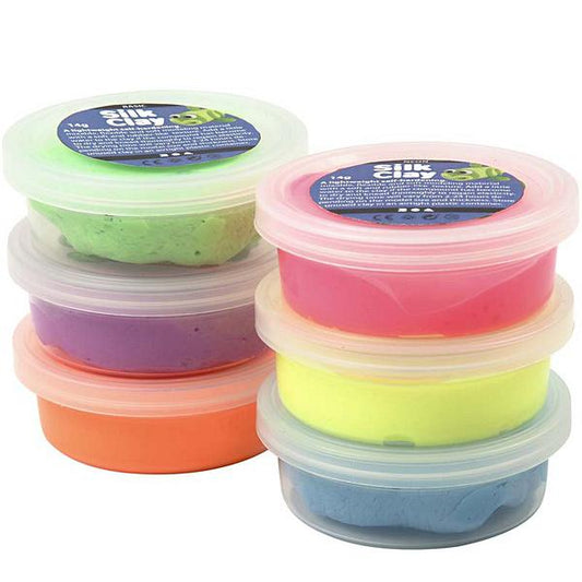 Create Crafts Silk Clay - Asst colours neon 6x14g
