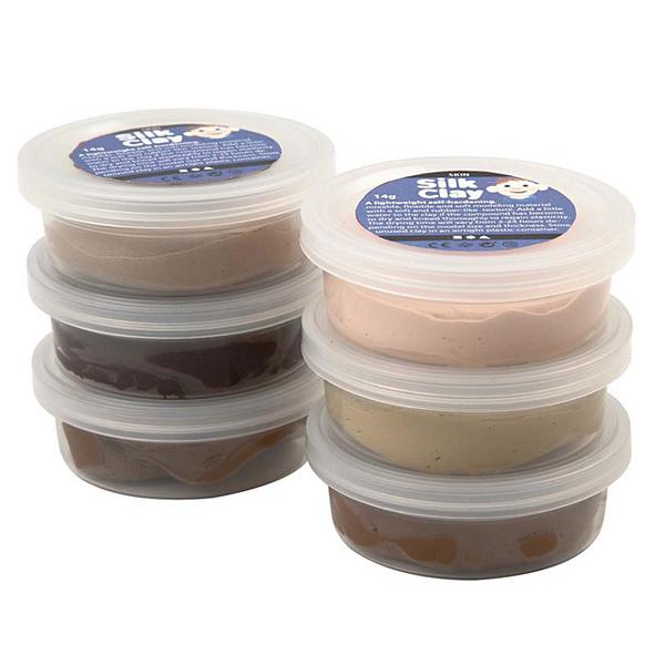 Create Crafts Silk Clay - Asst skin colour 6x14g
