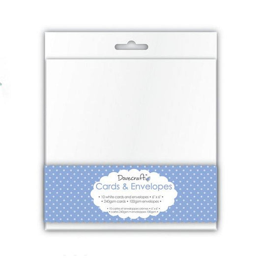 Dovecraft Dovecraft 10 White 6x6 Cards & Envelopes