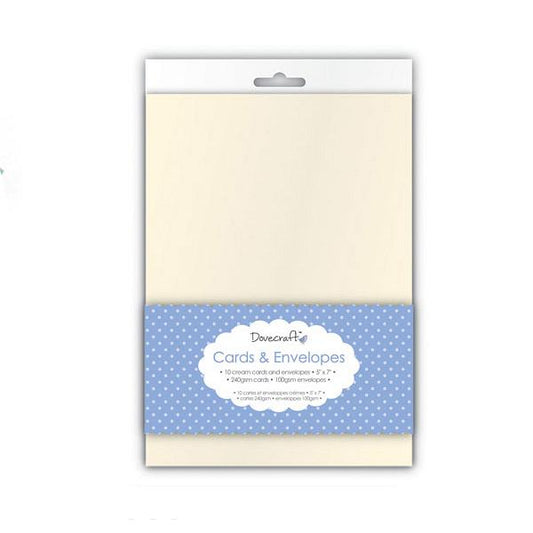 Dovecraft Dovecraft 10 Cream 5x7 Cards & Envelopes