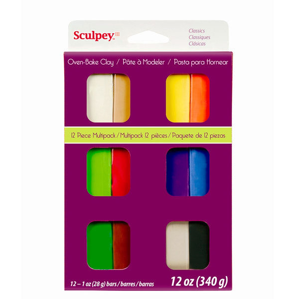 Sculpey III 12-Piece Classic Colours Multipack