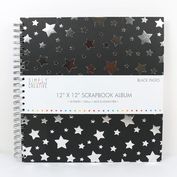 Simply Creative Simply Creative Album 12x12 - Black with Stars