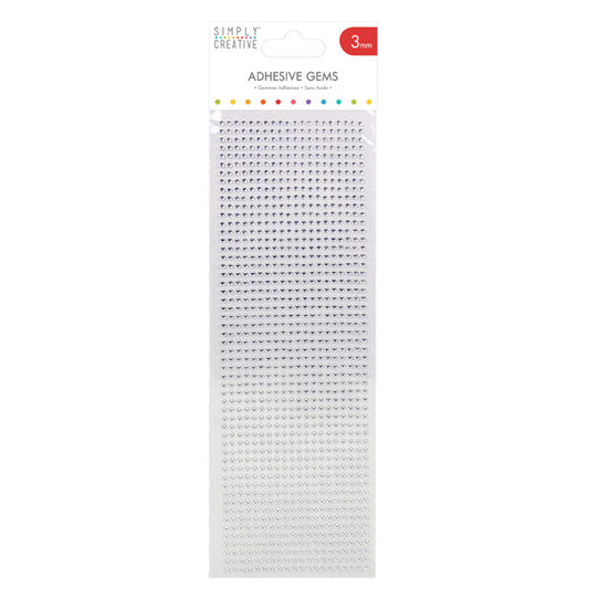 Simply Creative Simply Creative 3mm Gems - Silver - 1080 Pieces