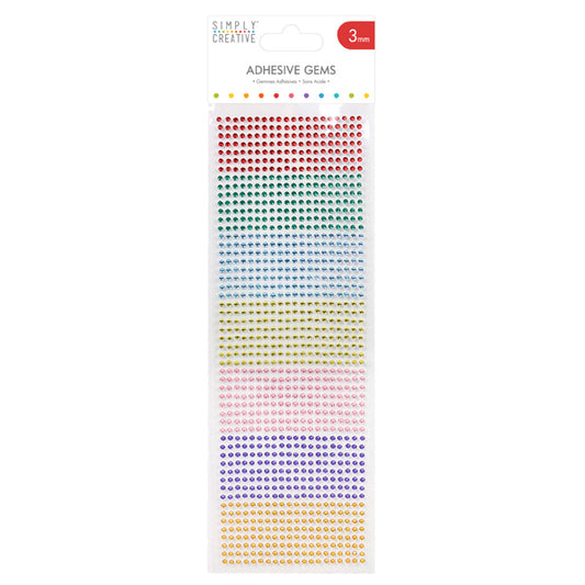 Simply Creative Simply Creative 3mm Gems - 1080 Pack Rainbow