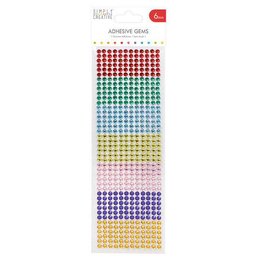 Simply Creative Simply Creative 6mm Gems - Rainbow - 504 Pieces