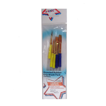 Create - 5 Assorted Grip Handled Brush Set