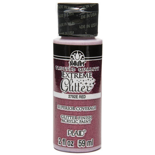 FolkArt Extreme Glitter – Red 2oz – 59ml (2oz)