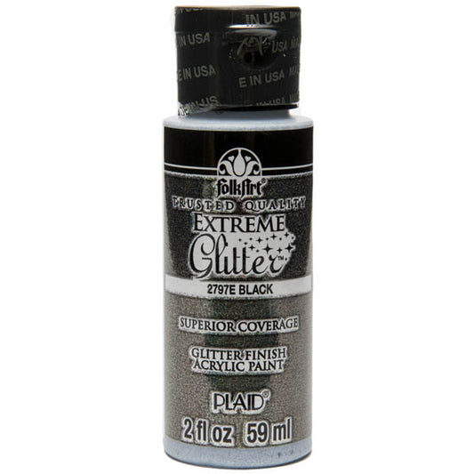 FolkArt Extreme Glitter – Black 2oz – 59ml (2oz)