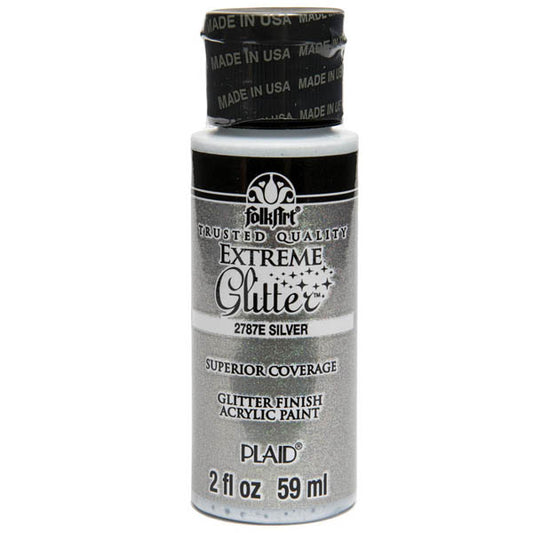 FolkArt Extreme Glitter – Silver 2oz – 59ml (2oz)