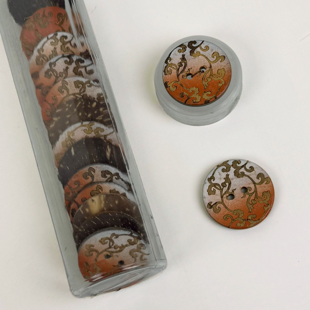 Coco Print 25mm buttons - Copper 15pieces