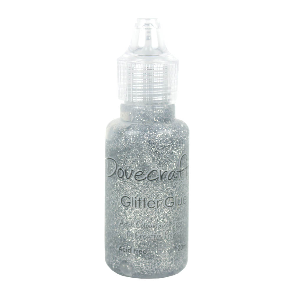 Dovecraft Glitter Glue Silver 20ml