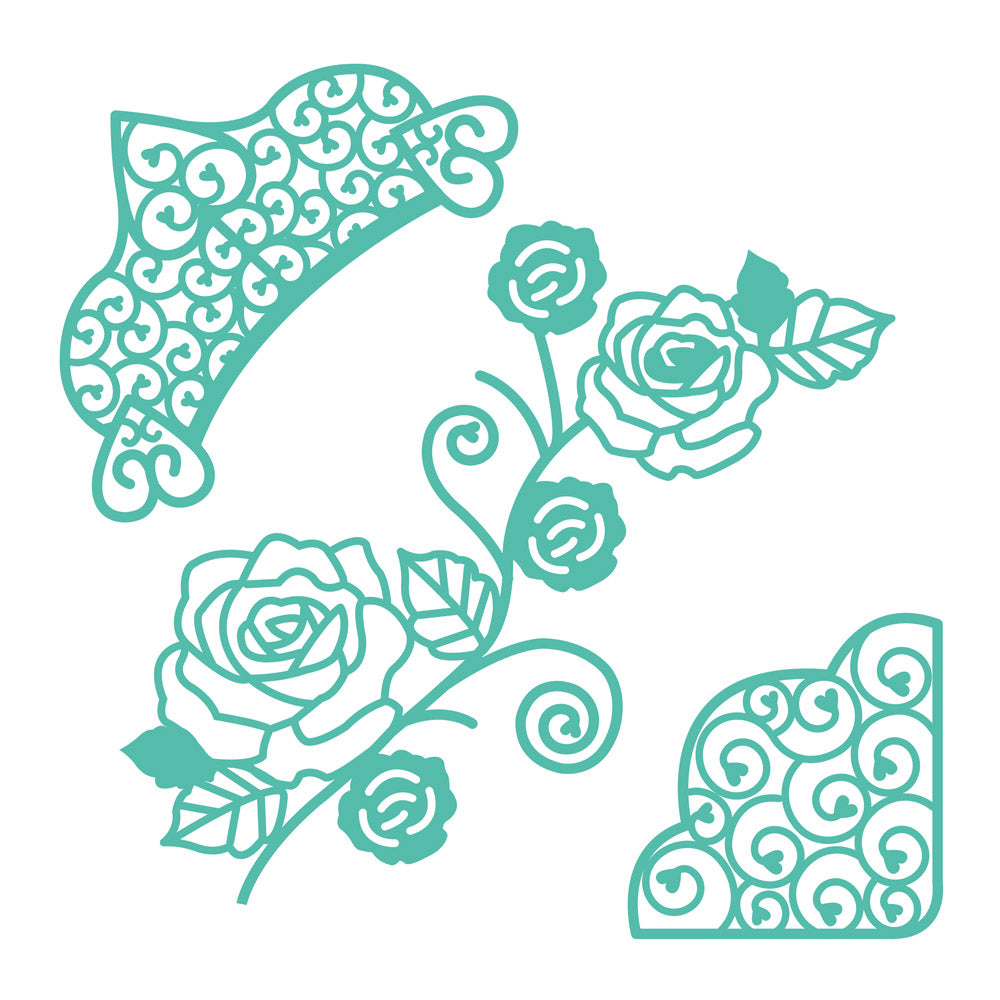 First Edition Cutting Dies HC Ltd 1- Deco Crown & Rose