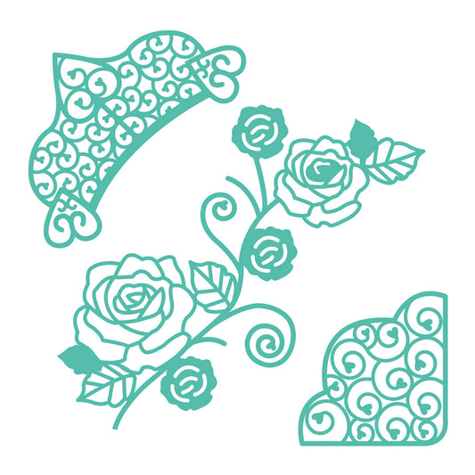 First Edition Cutting Dies HC Ltd 1- Deco Crown & Rose
