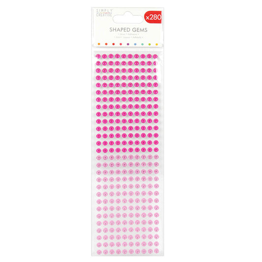 Simply Creative Simple Creative 6mm Flower Gems - Pink- 280 Pieces