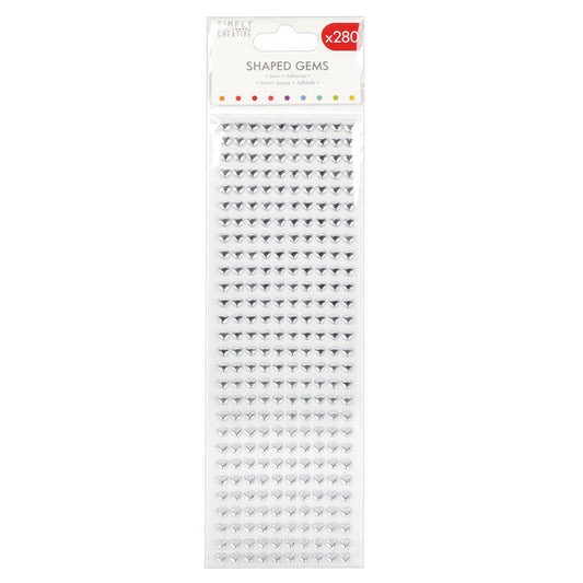 Simply Creative Simple Creative 6mm Heart Gems - Clear - 280 Pieces