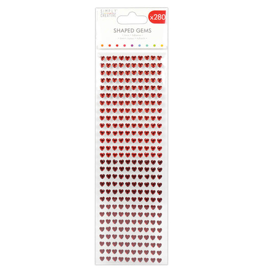 Simply Creative Simple Creative 6mm Heart Gems - Reds - 280 Pieces