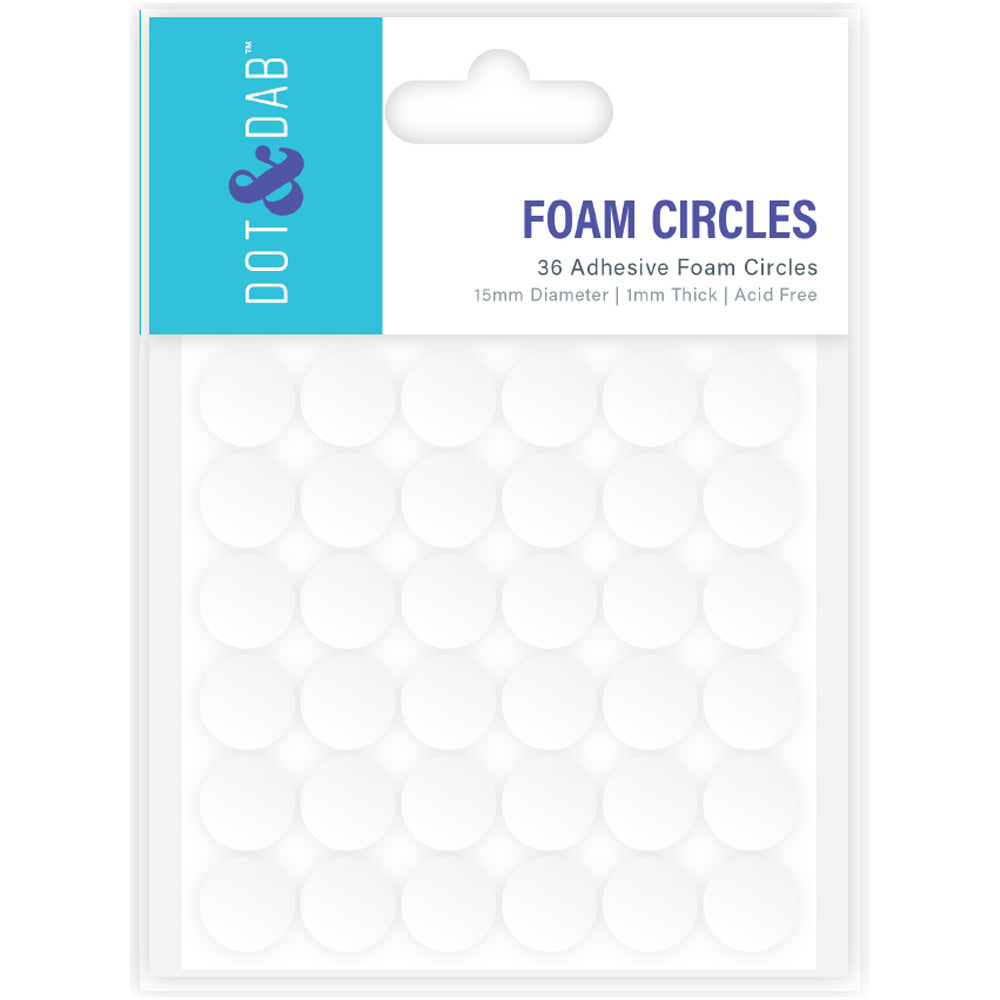 Dot & Dab Dot & Dab Adhesive Foam Circles 1mm x 15mm diameter 36 Pieces