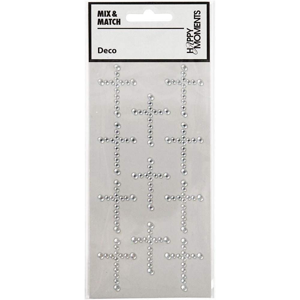 Create Crafts Rhinstone Crosses 35x25mm 11pcs sil