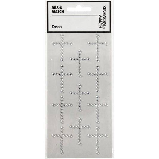 Create Crafts Rhinstone Crosses 35x25mm 11pcs sil