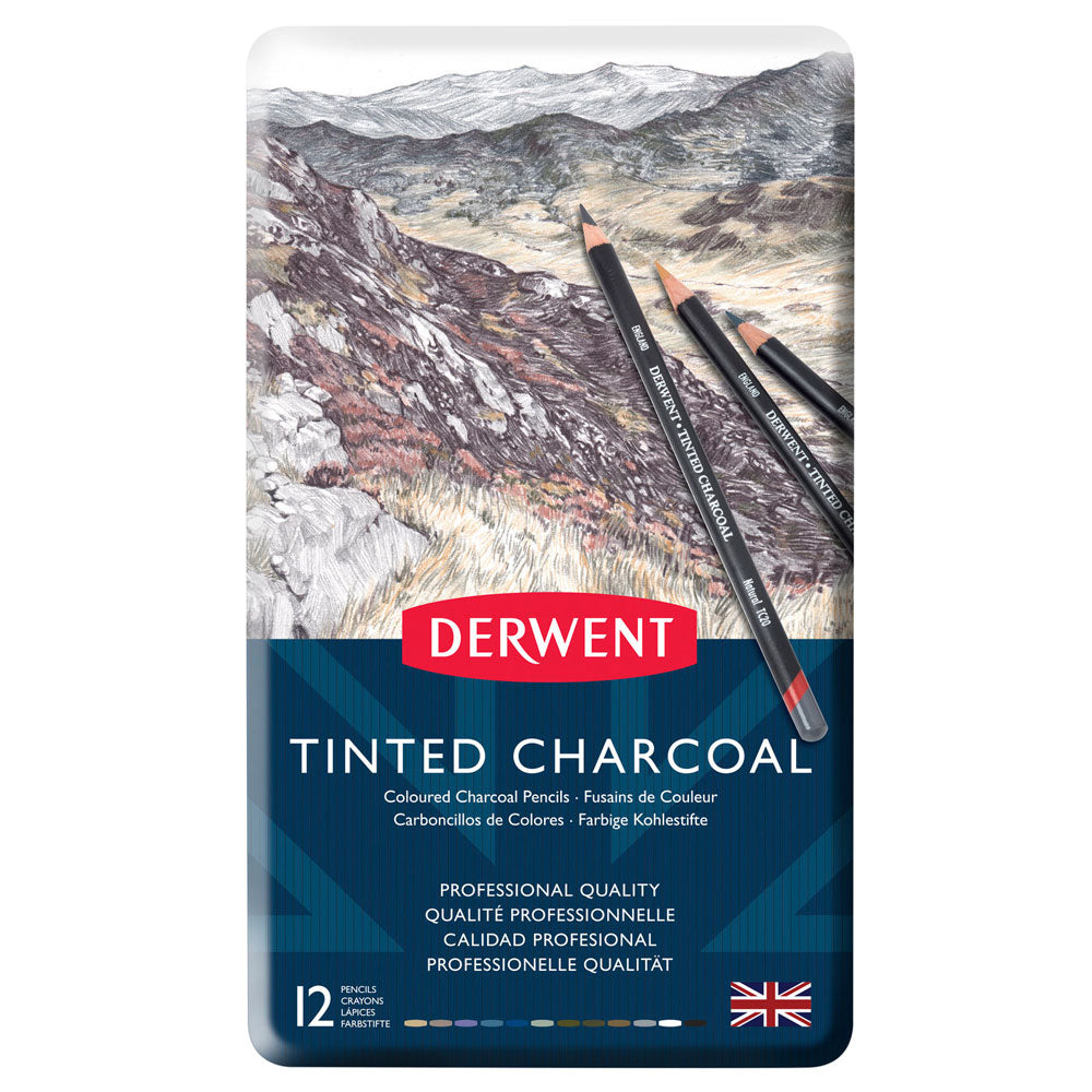 Derwent Tinted Charcoal Tin Of 12