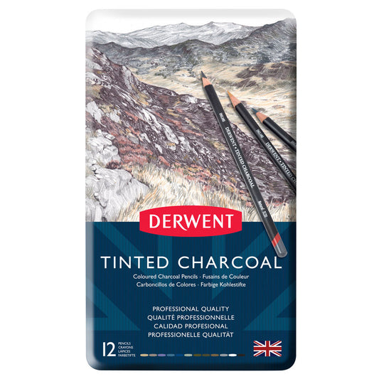Derwent Tinted Charcoal Tin Of 12