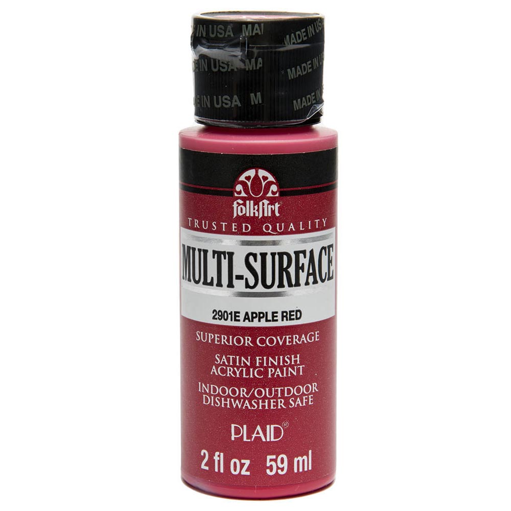 Plaid FolkArt Multi-Surface Acrylic Paint 2 oz – Apple Red