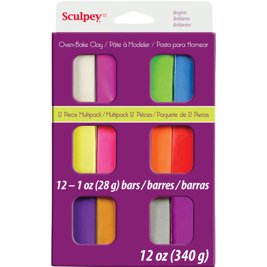 Sculpey III 12-Piece Brights Multipack