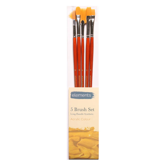 Elements Acrylic 5 LH Brush Plastic Wallet – Premium Artist Brush Set