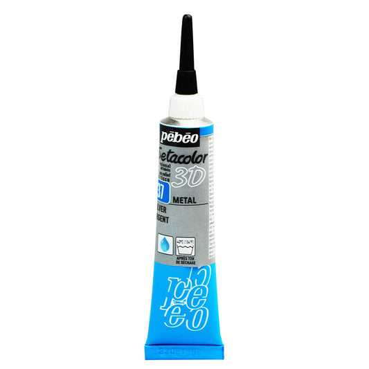 Pebeo Setacolour 3D Metal Effect - Silver (20ml)